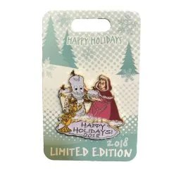 Disney Holidays Pin - Happy Holidays 2018 - Belle And Lumiere