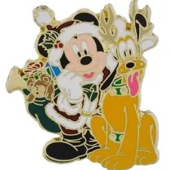 Disney Christmas Pin - Santa Mickey And Pluto