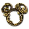 Disney Pin - Sculpted Gold Leaves Mickey Mouse Icon