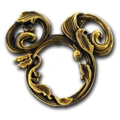 Disney Pin - Sculpted Gold Leaves Mickey Mouse Icon