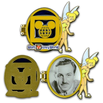 Disney Retro Logo Pin - Walt Disney & Tinker Bell 1 Disney Retro Logo Pin - Walt Disney & Tinker Bell