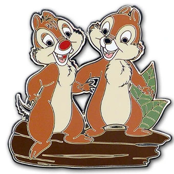 Disney Chip N' Dale Pin - Standing On A Log 1 Disney Chip N' Dale Pin - Standing On A Log