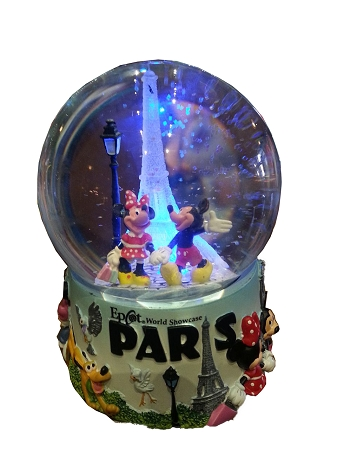 Disney Snow Globe - Mickey And Minnie Mouse Eiffel Tower - Light Up 1 Disney Snow Globe - Mickey And Minnie Mouse Eiffel Tower - Light Up
