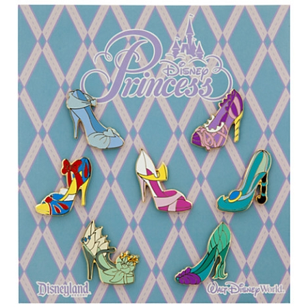 Disney Booster Pin Set - Princess Slippers - 7 Pins 1 Disney Booster Pin Set - Princess Slippers - 7 Pins