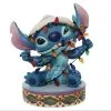 Disney Jim Shore Figure - Stitch Wrapped In Christmas Lights
