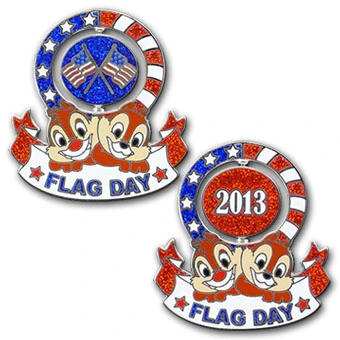 Disney Flag Day Pin - 2013 Chip N' Dale Spinner - Limited Edition 1 Disney Flag Day Pin - 2013 Chip N' Dale Spinner - Limited Edition