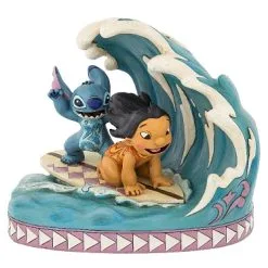 Disney Jim Shore Figurine - Lilo And Stitch - Surf Boarding