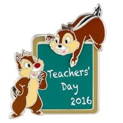 Disney Teacher Day Pin - 2016 National Teacher Day - Chip And Dale