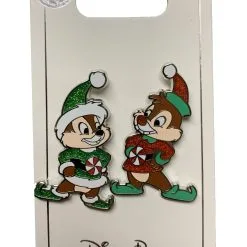 Disney Holiday Pin Set - Santa Chip N Dale - Set Of 2