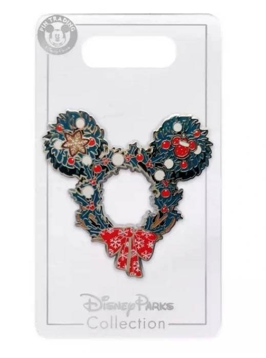 Disney Holiday Pin - 2021 Mickey Mouse Icon Wreath 1 Disney Holiday Pin - 2021 Mickey Mouse Icon Wreath