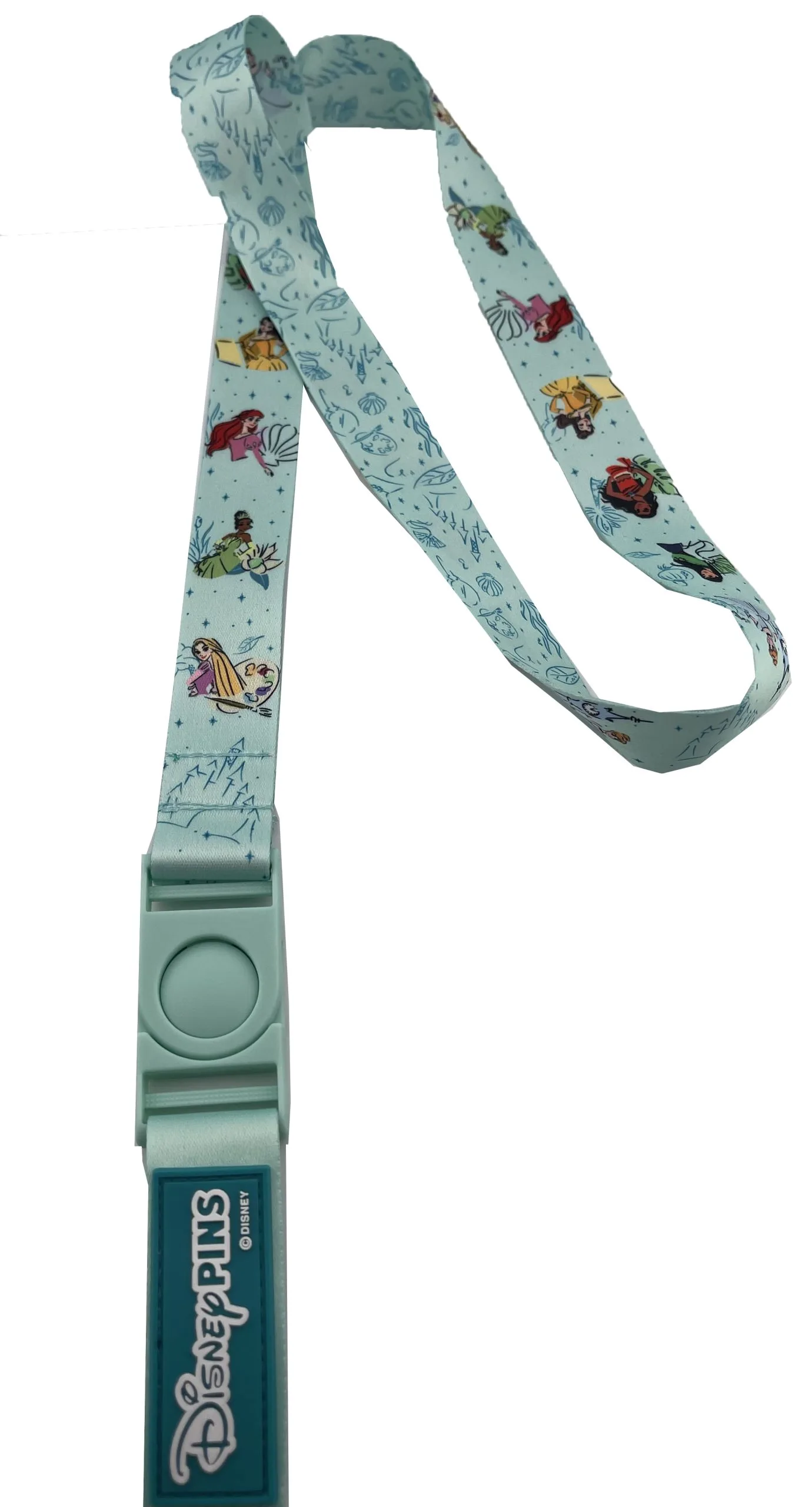 Disney Reversible Pin Lanyard - Disney Princesses - Blue 1 Disney Reversible Pin Lanyard - Disney Princesses - Blue