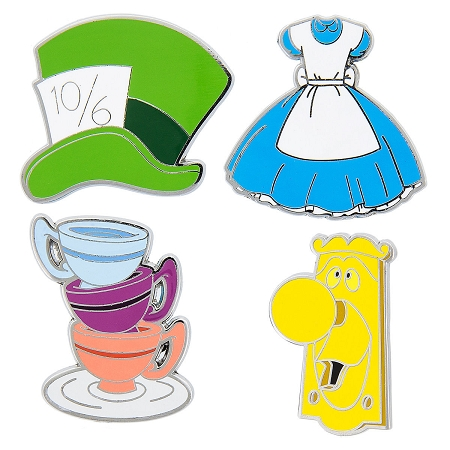 Disney Pin Booster Set - Alice In Wonderland Flair - 4 Pins 1 Disney Pin Booster Set - Alice In Wonderland Flair - 4 Pins